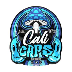 cali caps mushroom candies 10ct blue razz pop