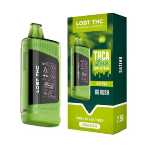 lost thc thca live concentrate 7.5g disposable og kush