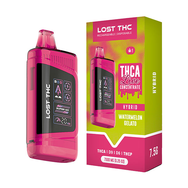lost thc thca live concentrate 7.5g disposable watermelon gelato