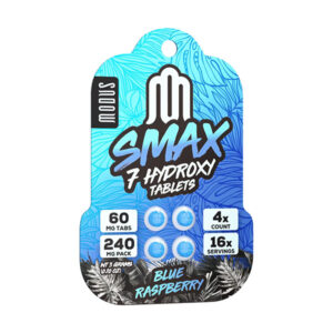 modus smax 7 hydroxy tablets 240mg 4ct blue raspberry