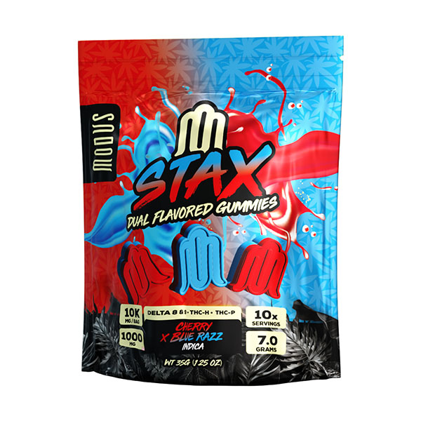 modus stax 1000mg gummies cherry x blue razz