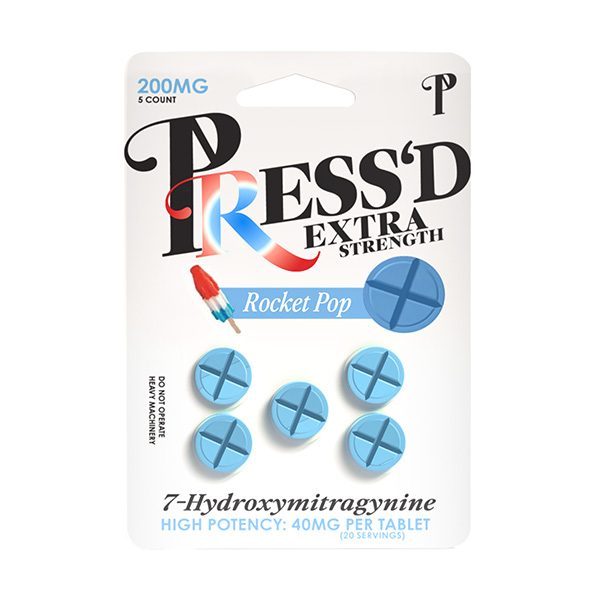 pressd extra strength 7hydroxy tablets 200mg 5ct rocket pop