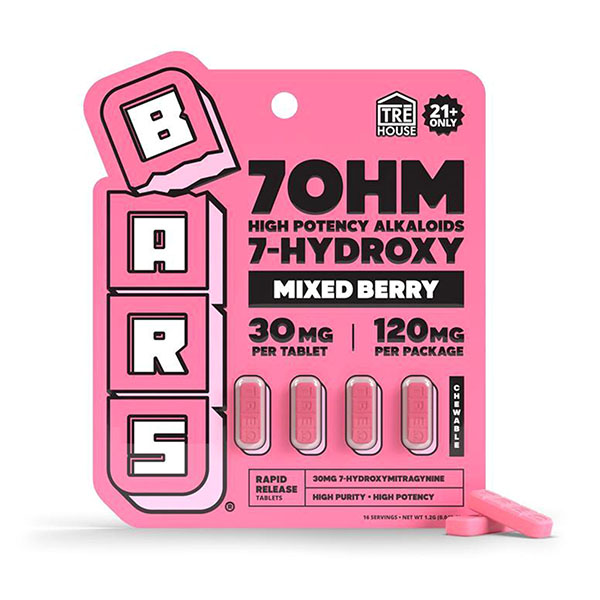 trehouse-bars-7-hydroxy-tablets-120mg-4ct-mixed-berry trehouse bars 7 hydroxy tablets 120mg 4ct mixed berry