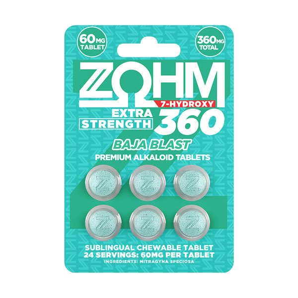 zohm extra strength 7 hydroxy tablets – baja blast | (6ct) 360mg