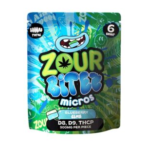 zour bitez micros 3000mg gummies 6ct blueberry lime