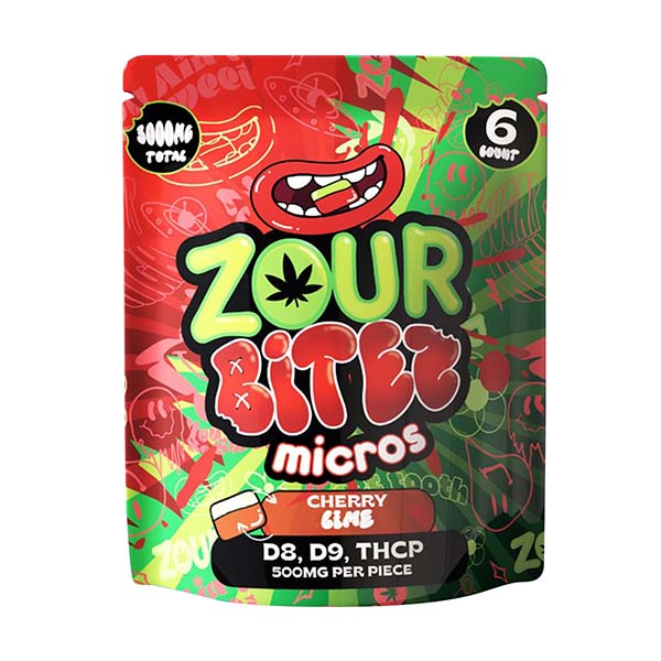 zour bitez micros 3000mg gummies 6ct cherry lime