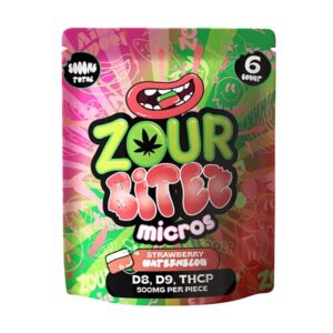 zour bitez micros 3000mg gummies 6ct strawberry watermelon