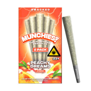 delta munchies thcp 1g thca prerolls 5pk peachy dreams