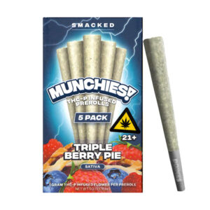 delta munchies thcp 1g thca prerolls 5pk triple berry pie