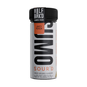 half bakd sumo sourd 10000mg 25ct gummies juicy peach