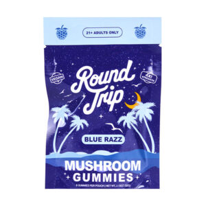 round trip mushroom gummies 8ct blue razz