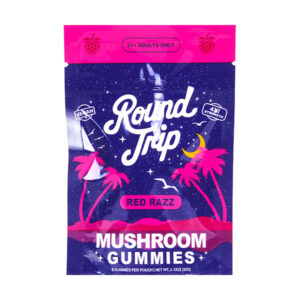 round trip mushroom gummies 8ct red razz