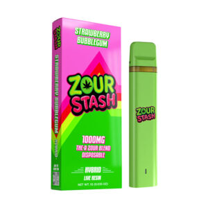 zour stash thca 1g disposable strawberry bubblegum