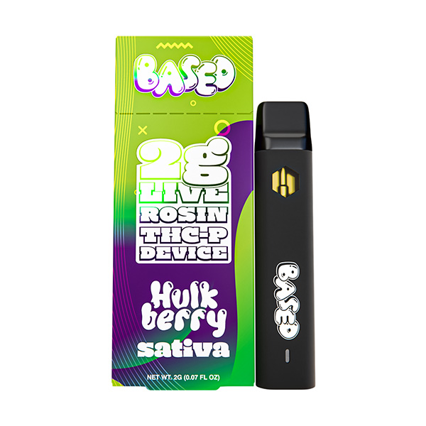 based thcp live rosin 2g disposable hulk berry
