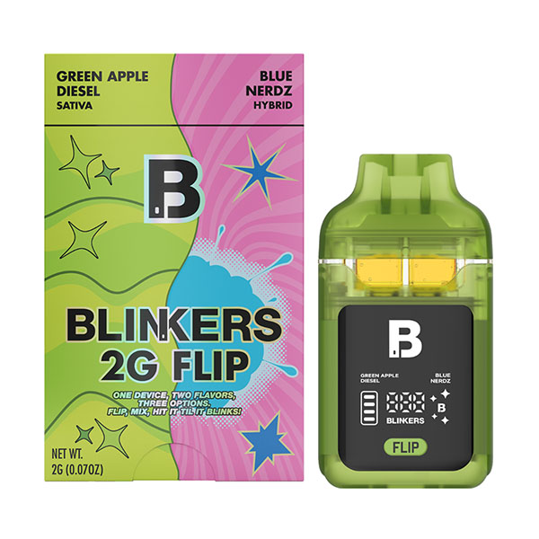 blinkers-flip-2g-disposable-green-apple-diesel-blue-nerdz blinkers flip 2g disposable green apple diesel blue nerdz