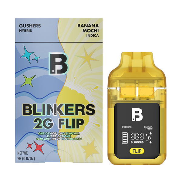 blinkers-flip-2g-disposable-gushers-banana-mochi blinkers flip 2g disposable gushers banana mochi