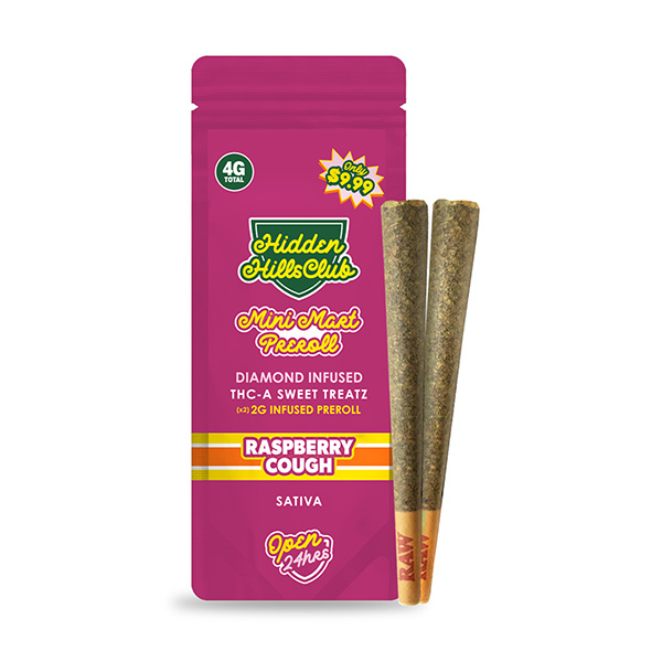 hidden hills mini mart thca 4g pre rolls 2ct raspberry cough
