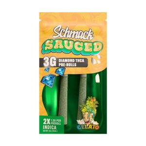 schmack sauced 3g 2ct pre rolls gelato