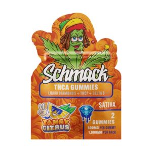 schmack thca 1000mg 2ct gummies tangy citrus