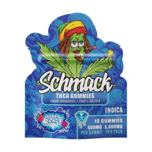 schmack thca 5000mg 10ct gummies berry blast