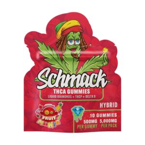 schmack thca 5000mg 10ct gummies fruit mania