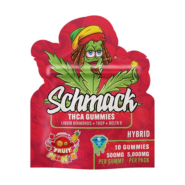 schmack thca 5000mg 10ct gummies fruit mania