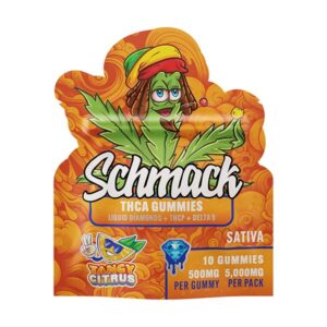schmack thca 5000mg 10ct gummies tangy citrus