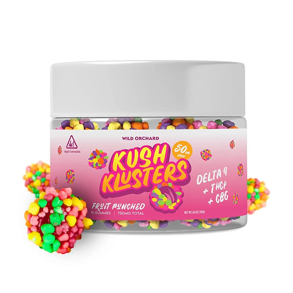 wild orchard kush klusters 50mg gummies 15ct fruit punched