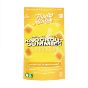 flying monkey knockout gummies 10000mg 20ct peach out pineapple