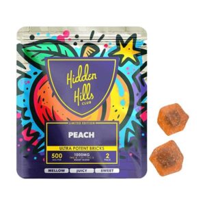 hidden hills heady blend 1000mg 2ct gummies peach