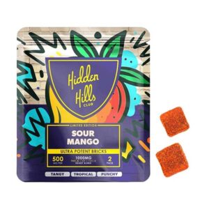 hidden hills heady blend 1000mg 2ct gummies sour mango