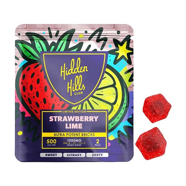 hidden hills heady blend 1000mg 2ct gummies strawberry lime