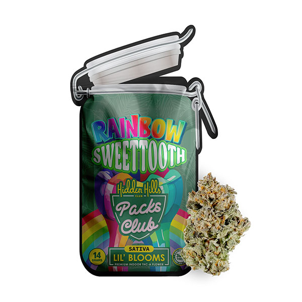 hidden-hills-lil-blooms-thca-flower-14g-rainbow-sweet-tooth hidden hills lil blooms thca flower 14g rainbow sweet tooth