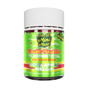 hidden hills mini mart double troubles 10000mg 10ct gummies sour apple melon