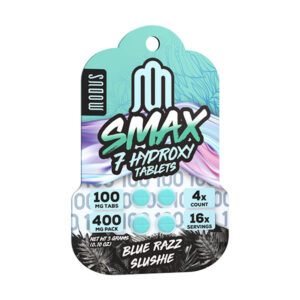 modus smax 7 hydroxy tablets 400mg 4ct blue razz slushie