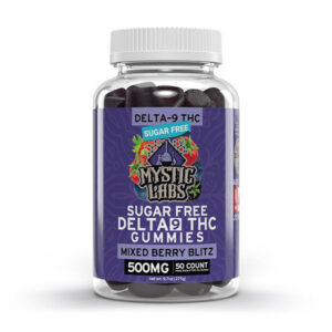mystic labs sugar d9 500mg gummies 50ct mixed berry blitz