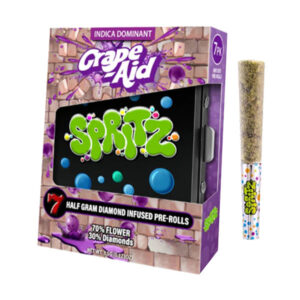 spritz .5g diamond infused pre rolls 7ct grape aid
