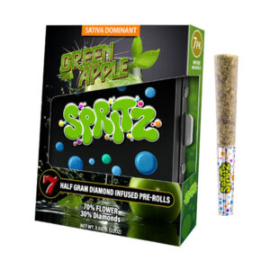spritz .5g diamond infused pre rolls 7ct green apple
