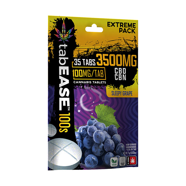 tabease 100s cbd cbn 3500mg tabs sleepy grape new