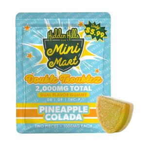 hidden hills mini mart double troubles 2000mg 2ct gummies pineaaple collada