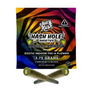 juicy kush thca hash hole shorties 3.75g 5ct cadillac rainbow