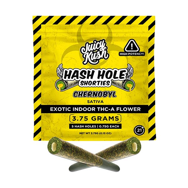 juicy kush thca hash hole shorties 3.75g 5ct chernobyl