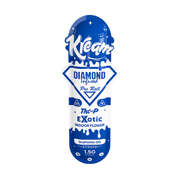 kream thcp diamond infused pre rolls 1.5g godfather og