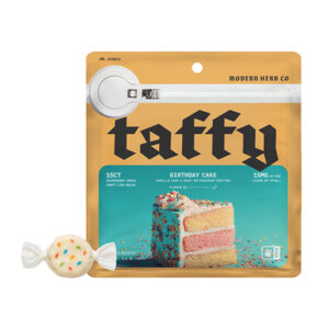 modern herb co taffy 15mg 15ct birthday cake