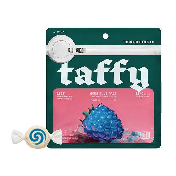 modern herb co taffy 15mg 15ct blue raspberry