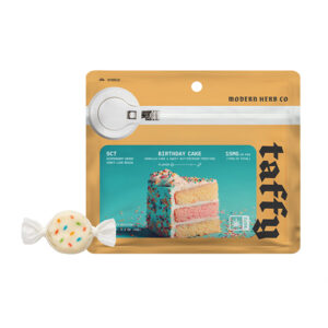 modern herb co taffy 15mg 5ct birthday cake