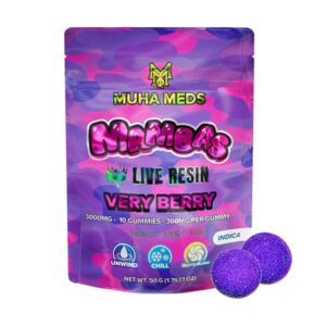 muha meds mambas live resin gummies 3000mg 10ct very berry
