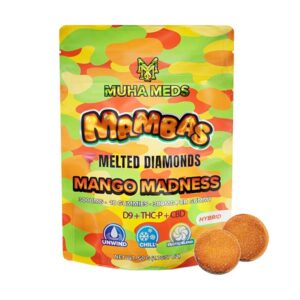 muha meds mambas melted diamonds gummies 3000mg 10ct mango madness