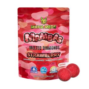 muha meds mambas melted diamonds gummies 3000mg 10ct strawberry