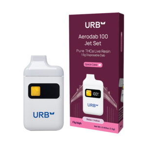 urb aerodab 100 jet set thca 1.5g disposable dab space cake
